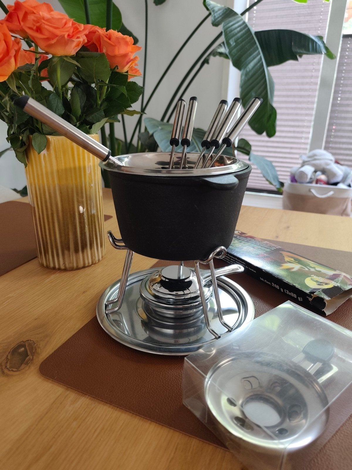 Complete fondueset voor 6 personen - Zo goed als nieuw, Witgoed en Apparatuur, Ophalen of Verzenden, Zo goed als nieuw, Brander