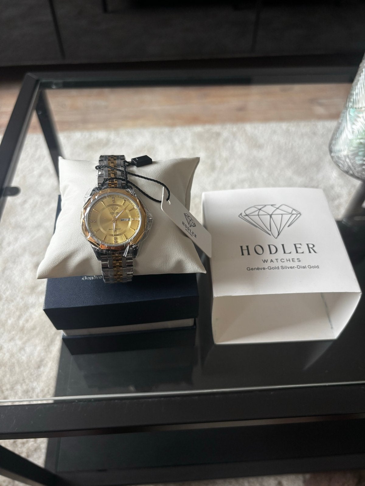 Hodler Horloge - Genève-Gold Silver-Dial Gold, Overige merken, Staal, Polshorloge, Nieuw