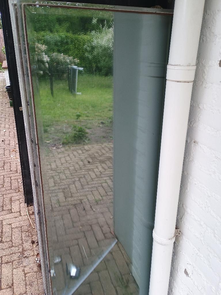 Vlak glas met geslepen randen, Ophalen, Gebruikt