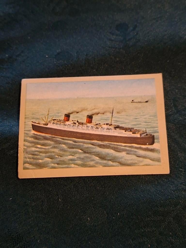 Prentje/Chromo : Passagiersschip 'Queen Elisabeth' 1938, Gebruikt, Verzenden, Voor 1940, Prent