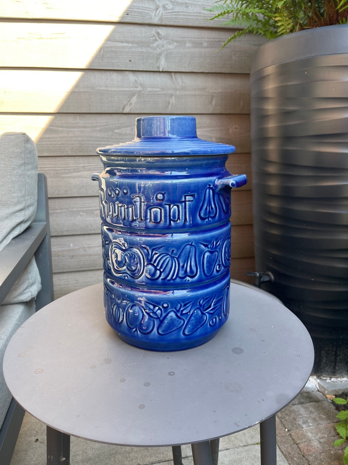 Vintage Rumtopf Keulse Pot - Blauw Keramiek, Ophalen