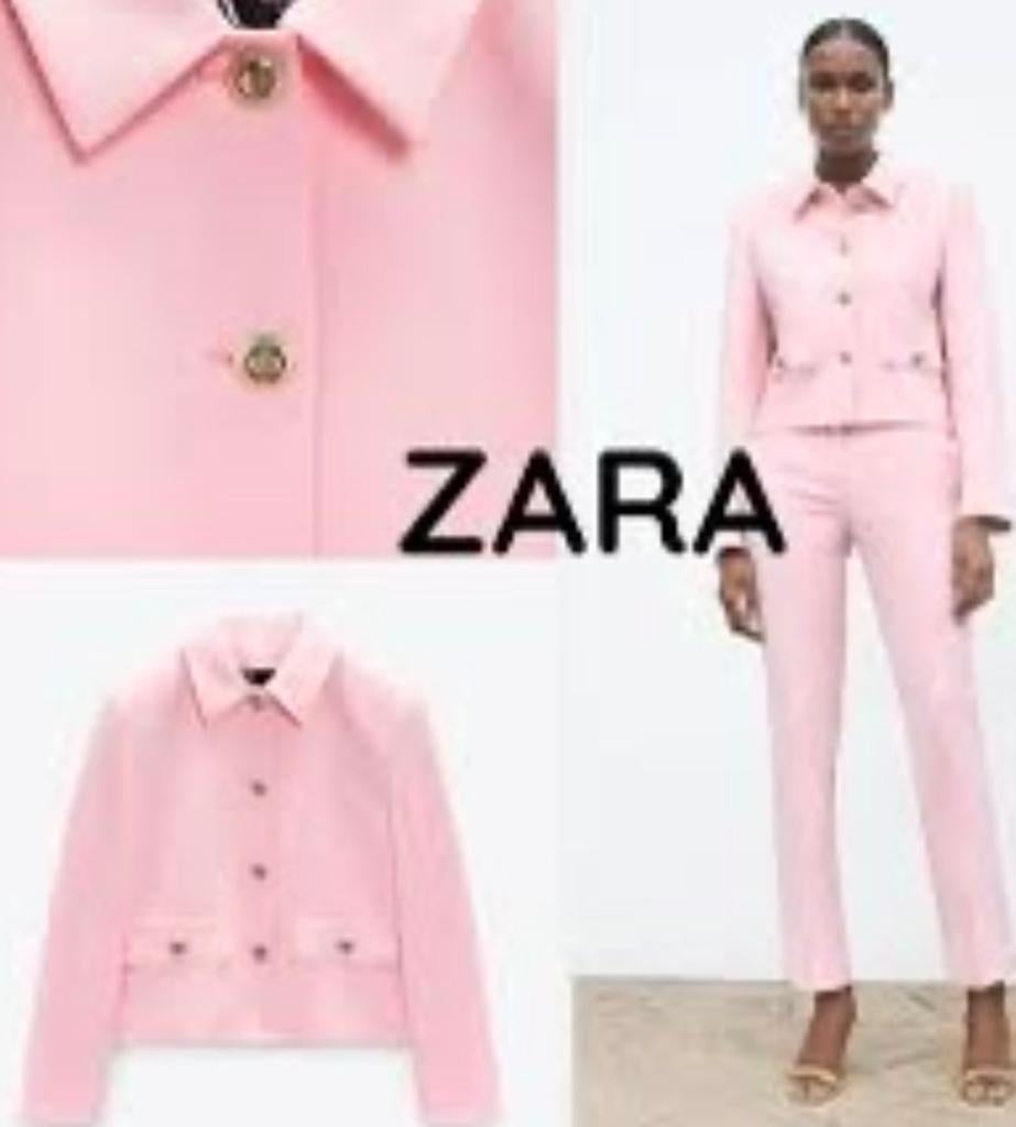 Zara Roze pak L/Xl nieuw met Gouden Knopen, Kleding | Dames, Jasjes, Kostuums en Pakken, Maat 42/44 (L), Ophalen of Verzenden