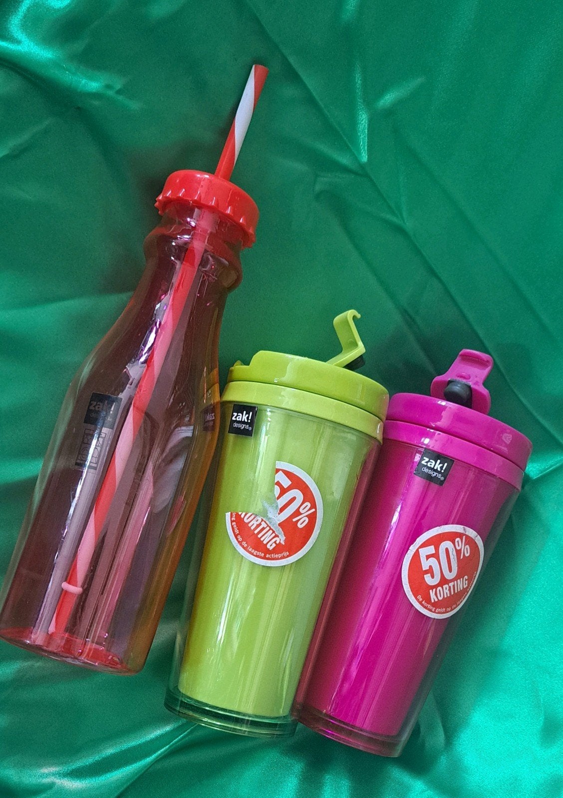 Zak! Designs drinkfles 22 cm m rietje 2 *Warmh Bekers 450 ml, Huis en Inrichting, Keuken | Keukenbenodigdheden, Overige typen