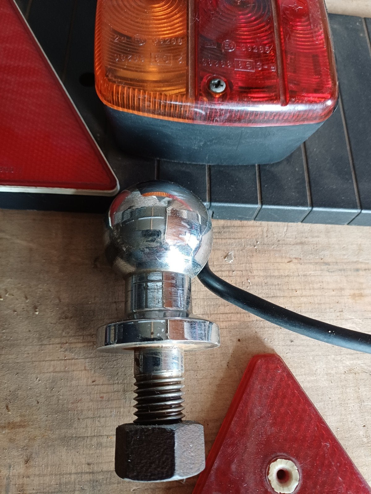 verlichtinbalk,aanh,diss losse trekknop reflector driehoek, Ophalen