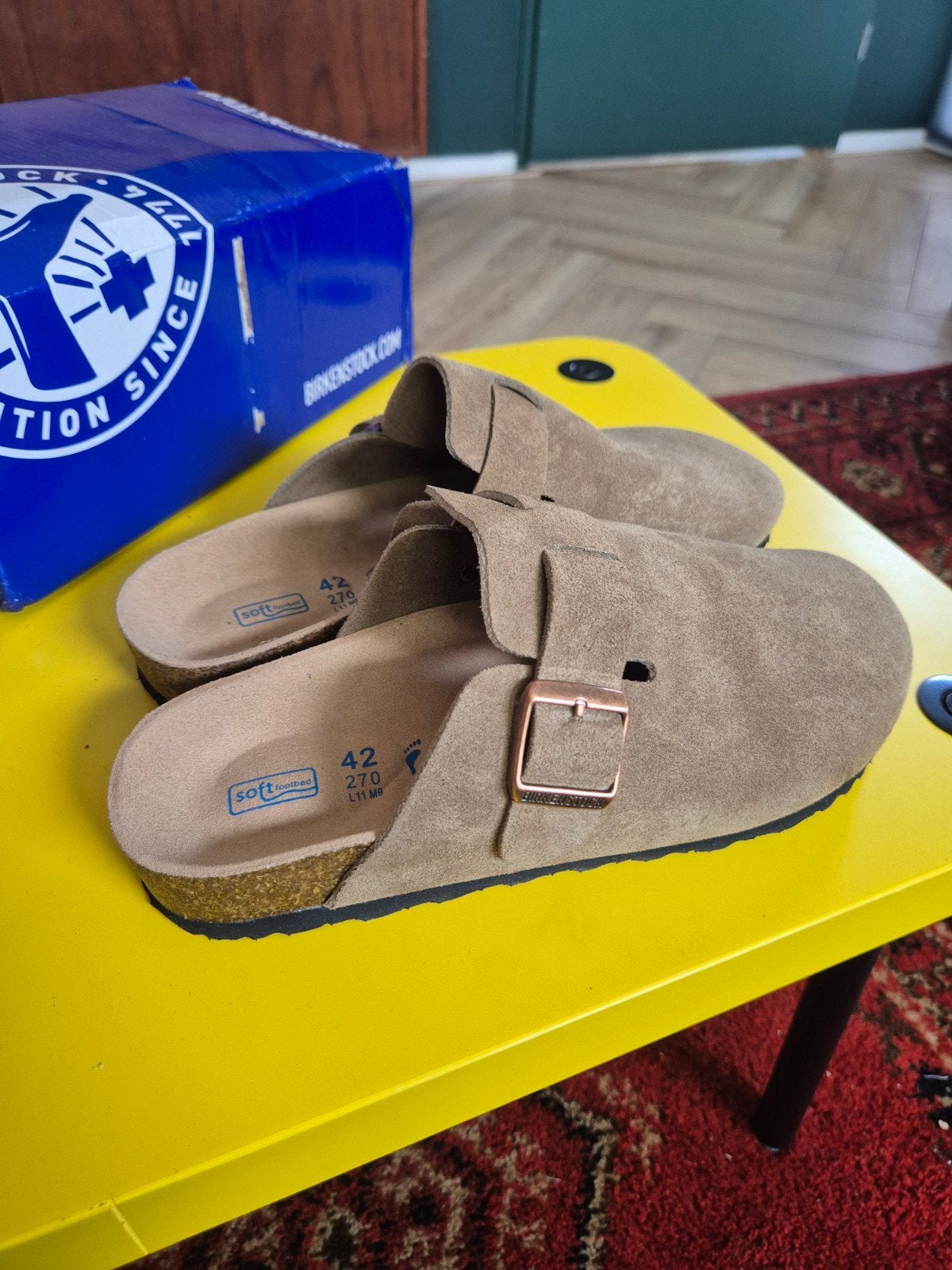 Birkenstock Boston Clogs -  Grey Green Maat 42, Nieuw, Ophalen of Verzenden, Grijs, Birkenstock