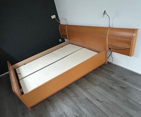 2 persoons ledikant, Huis en Inrichting, Ophalen, Tweepersoons, Hout, 160 cm