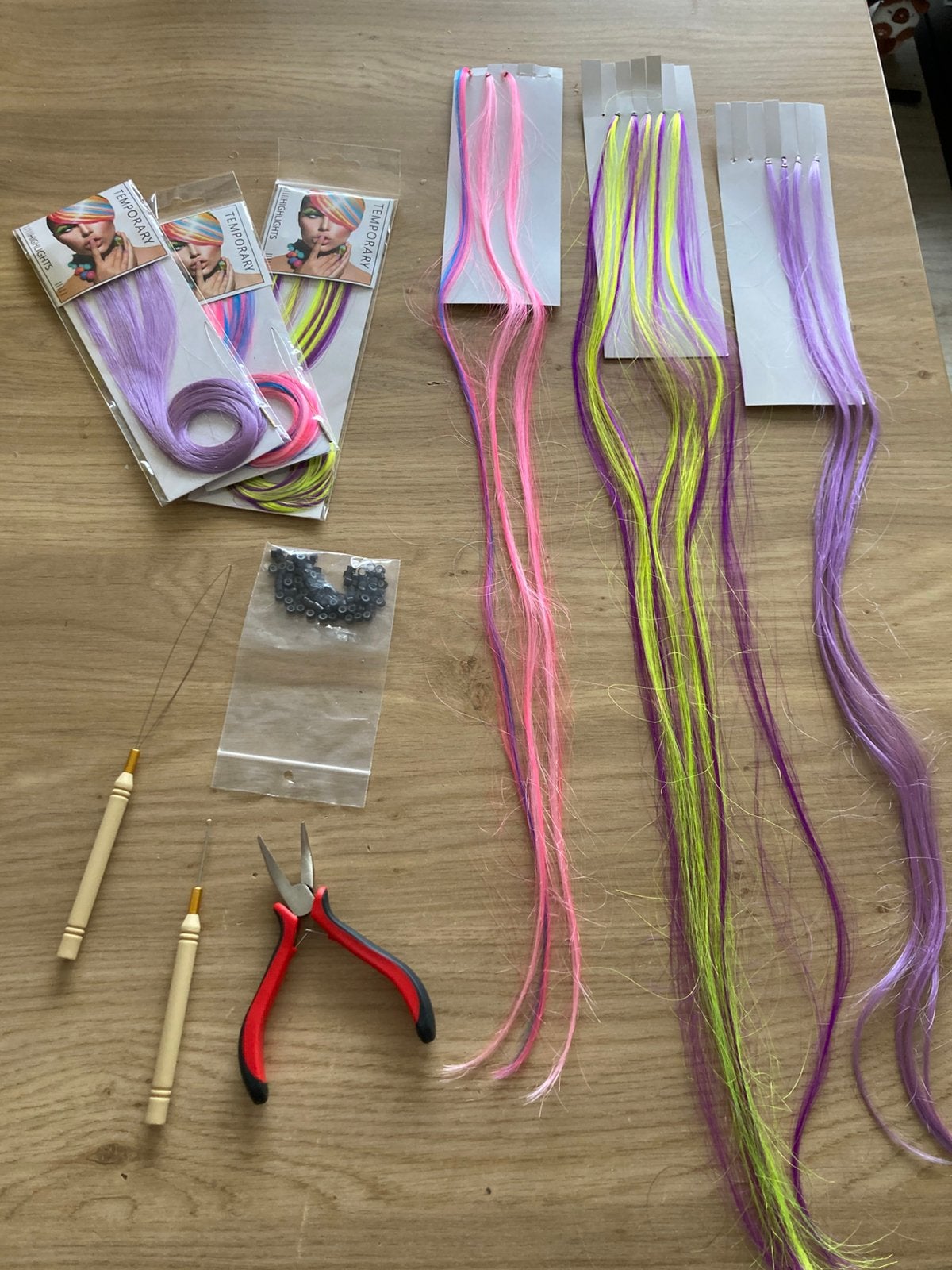 Nep haar plukjes, Sieraden, Tassen en Uiterlijk, Ophalen of Verzenden, Zo goed als nieuw