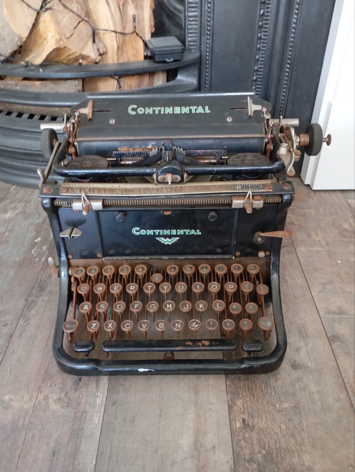 Antieke typemachine van het merk Continental, Ophalen of Verzenden