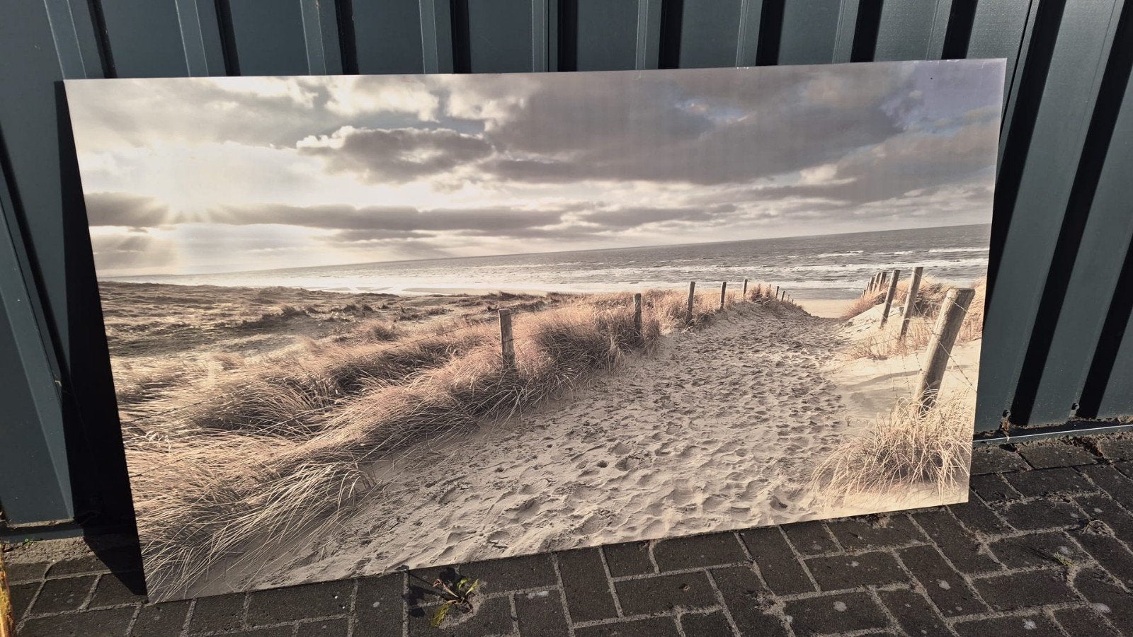 Groot doek (print) met Strand Duinen Zee 180x100cm, Ophalen, Gebruikt, 125 cm of meer, Schilderij