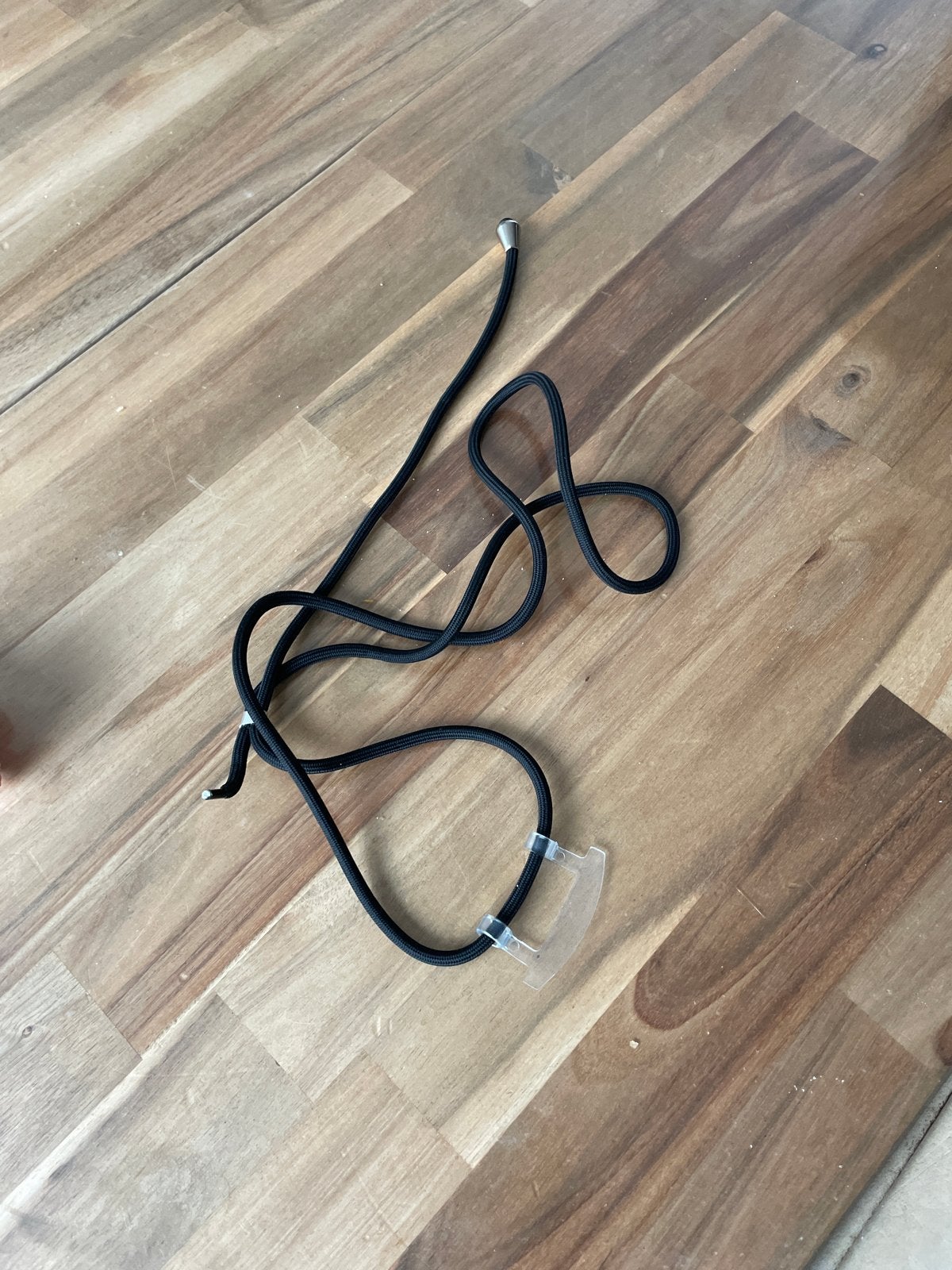 Zwart Telefoonkoord met Transparante Bevestiging, Ophalen of Verzenden, Zo goed als nieuw, Telefoonhanger of Accessoire, Universeel