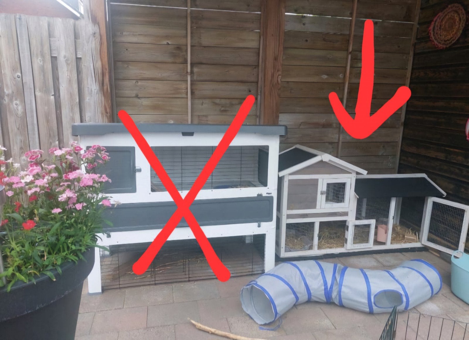 Houten Konijnenlodge, Ophalen, 60 tot 90 cm, Konijn, Hok