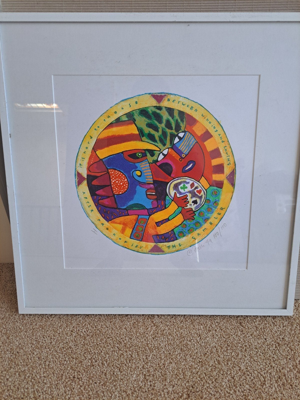 Clemens Briels zeefdruk gesigneerd, Antiek en Kunst, Abstract, Ophalen of Verzenden, Lithografie, Gelimiteerde oplage