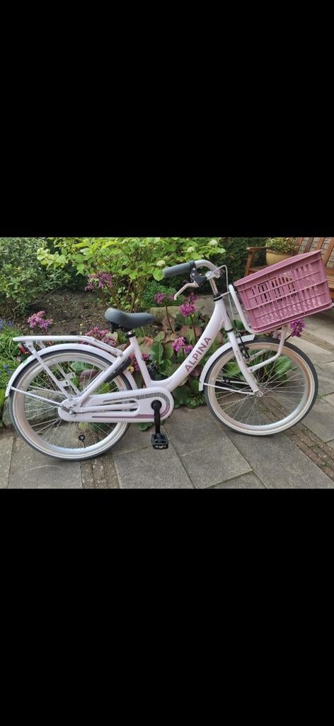 Meisjes fiets 22 inch licht roze, Ophalen, 22 inch, Alpine, Handrem