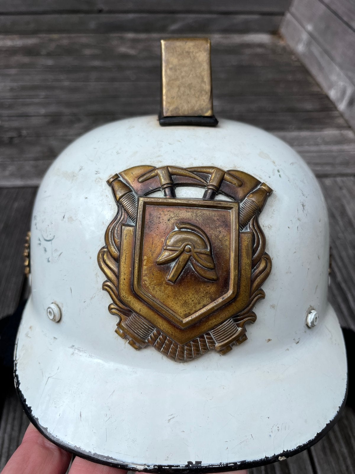 Vintage Brandweerhelm - Uniek Verzamelobject, Ophalen of Verzenden