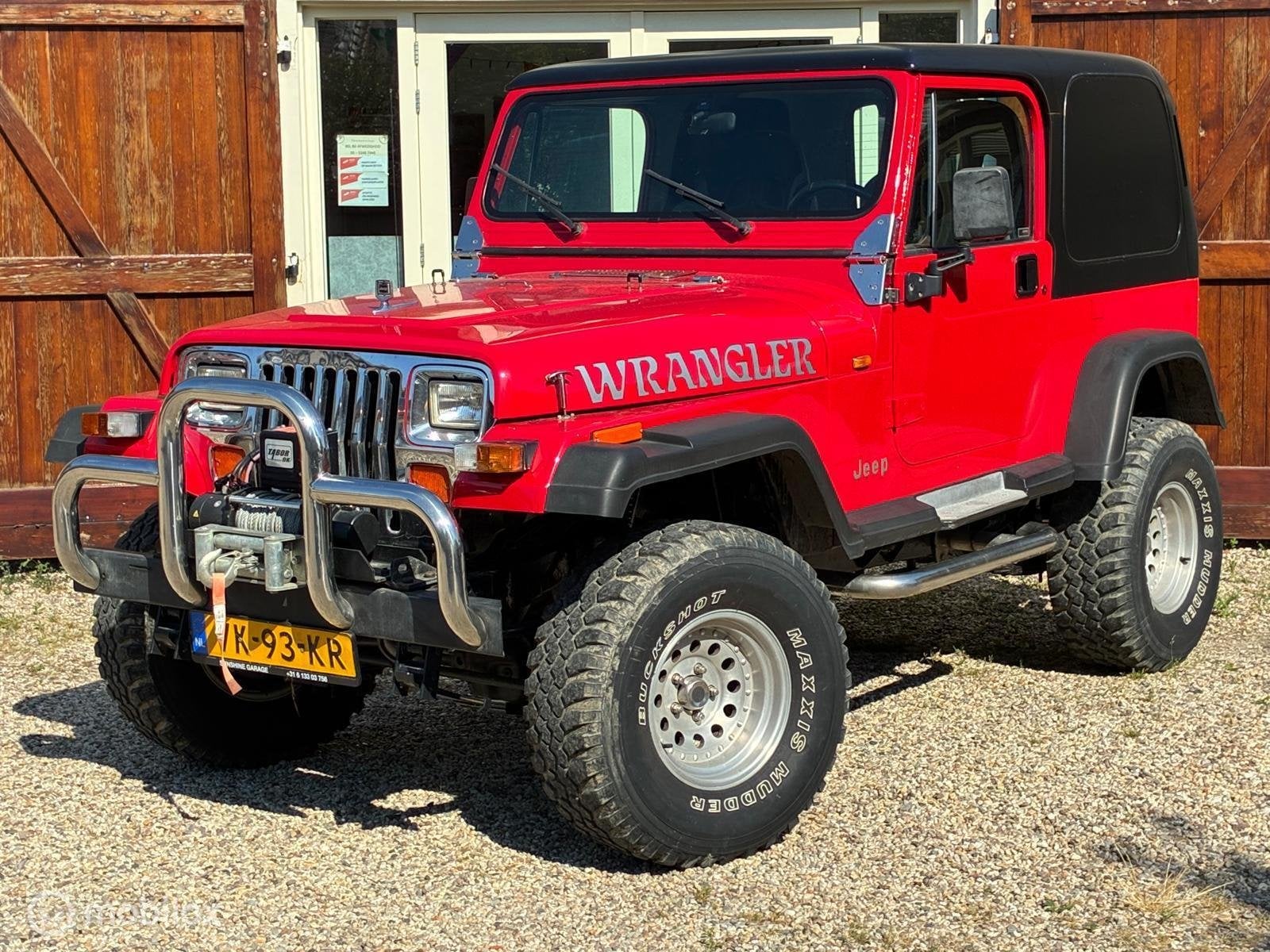 Jeep Wrangler 2.5 benzine, hardtop, softtop, lier, APK 2028, Auto's, Jeep, Trekhaak, Gebruikt, 103 pk, Handgeschakeld