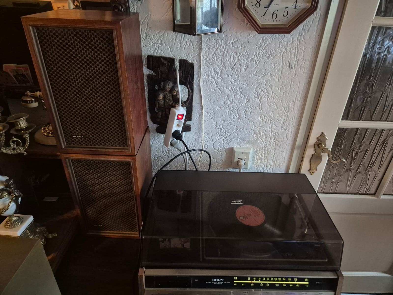 Vintage Sony platenspeler met Speakers, Ophalen of Verzenden