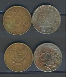 Indonesië Indonesia 50+500 Rupiah 1971-2003 Munt c-9 jdu, Verzenden, Zuidoost-Azië, Setje