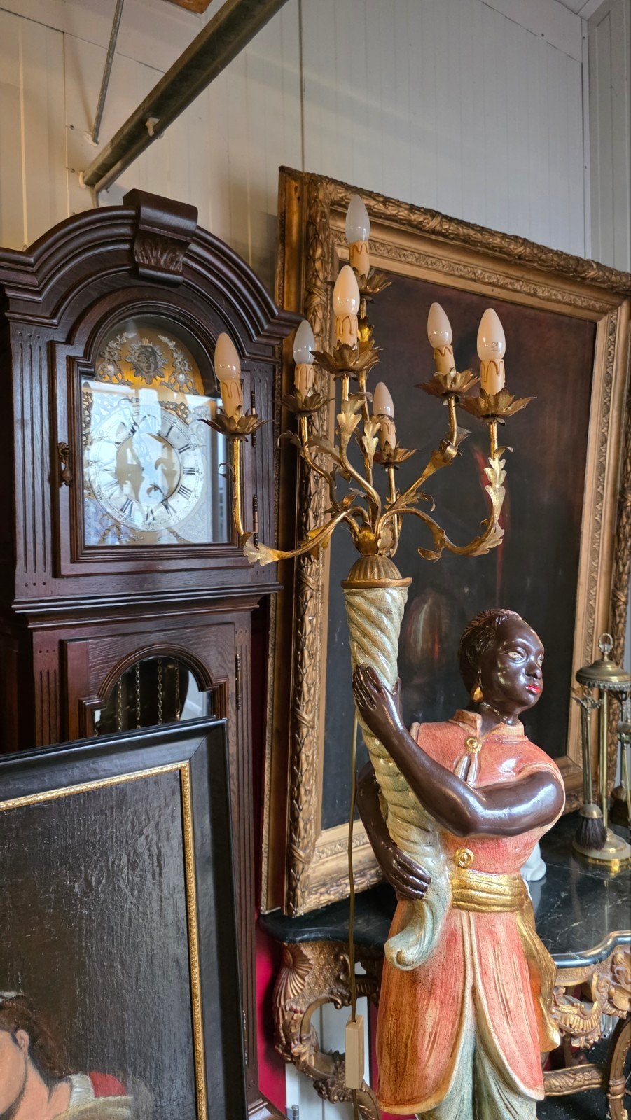 grote antieke houten black a moor 190 cm, Ophalen