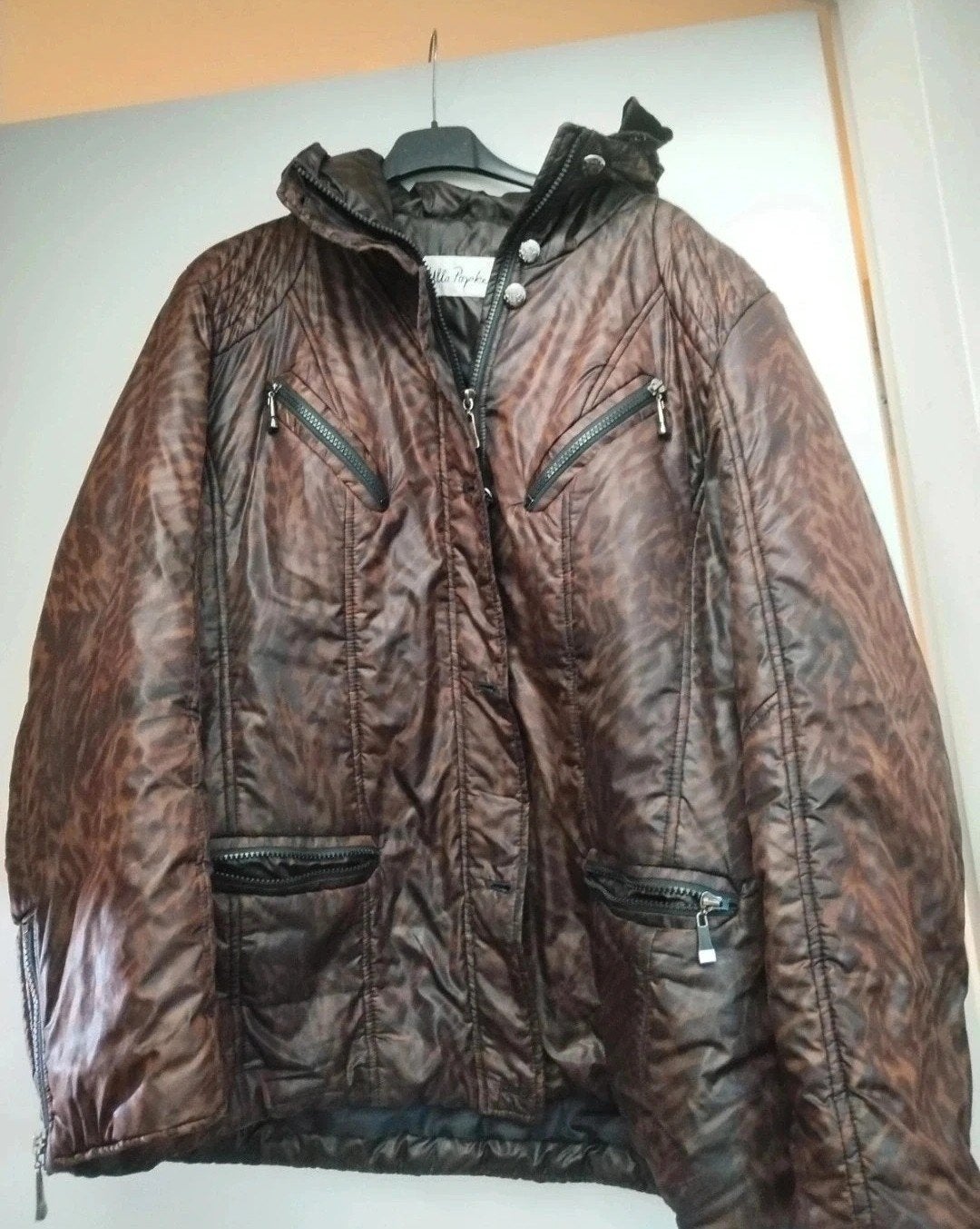 Ulla Popken winterjas met panterprint, maat 48, Bruin, Maat 46/48 (XL) of groter, Ulla Popken, Ophalen of Verzenden