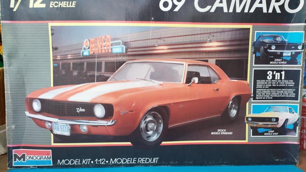 Chevrolet Camaro 1969 1:12 Monogram Pol, Monogram, Auto, Verzenden, .
