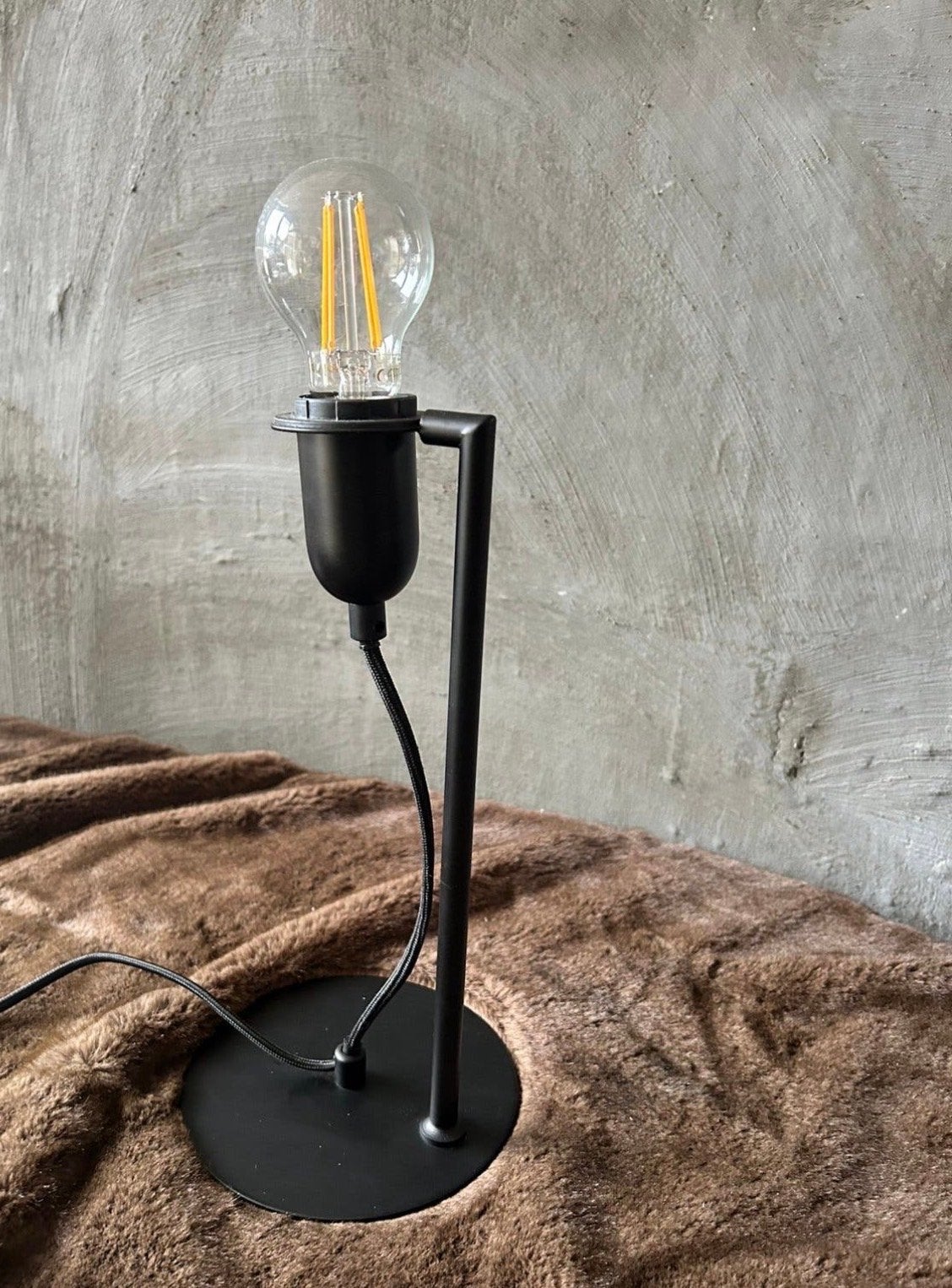Industriële tafellamp | Zwart met LED-filamentlamp, Overige merken, 35 cm, Metaal, Industrieel