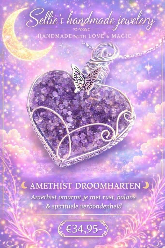 🦋 Sellie's handmade jewelery 🦋, Sieraden, Tassen en Uiterlijk, Kettingen, Nieuw, Ophalen of Verzenden, Steen of Mineraal, Verstelbaar