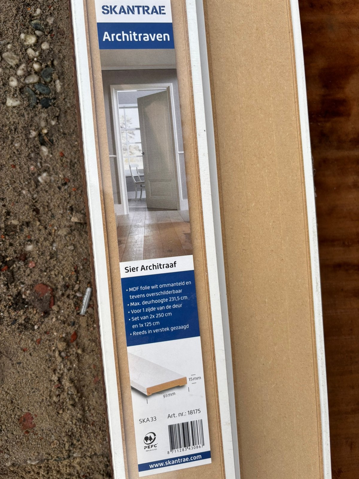 2 sets kant en klare architraven/ koplatten, Ophalen, Zo goed als nieuw, Minder dan 200 cm