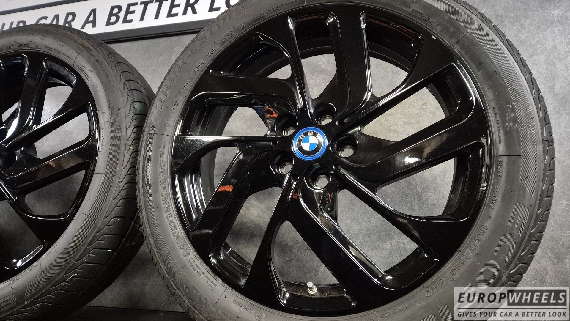 BMW i3 i3S 19 inch OEM velgen zomerbanden TPMS, 19 inch, Gebruikt, 155 mm, -