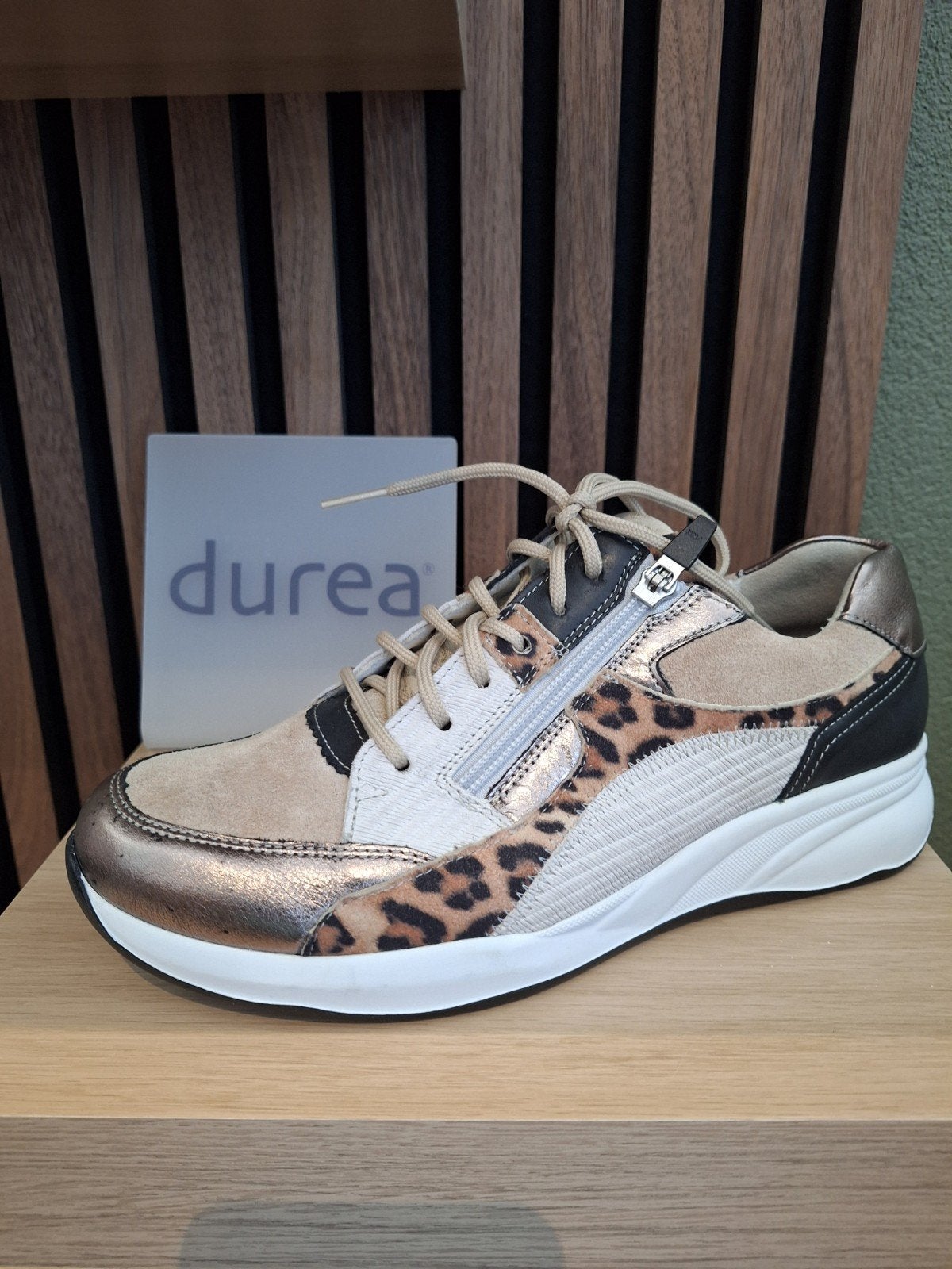 Durea sneakers met luipaardprint en rits, Ophalen, Durea, Overige kleuren, Nieuw