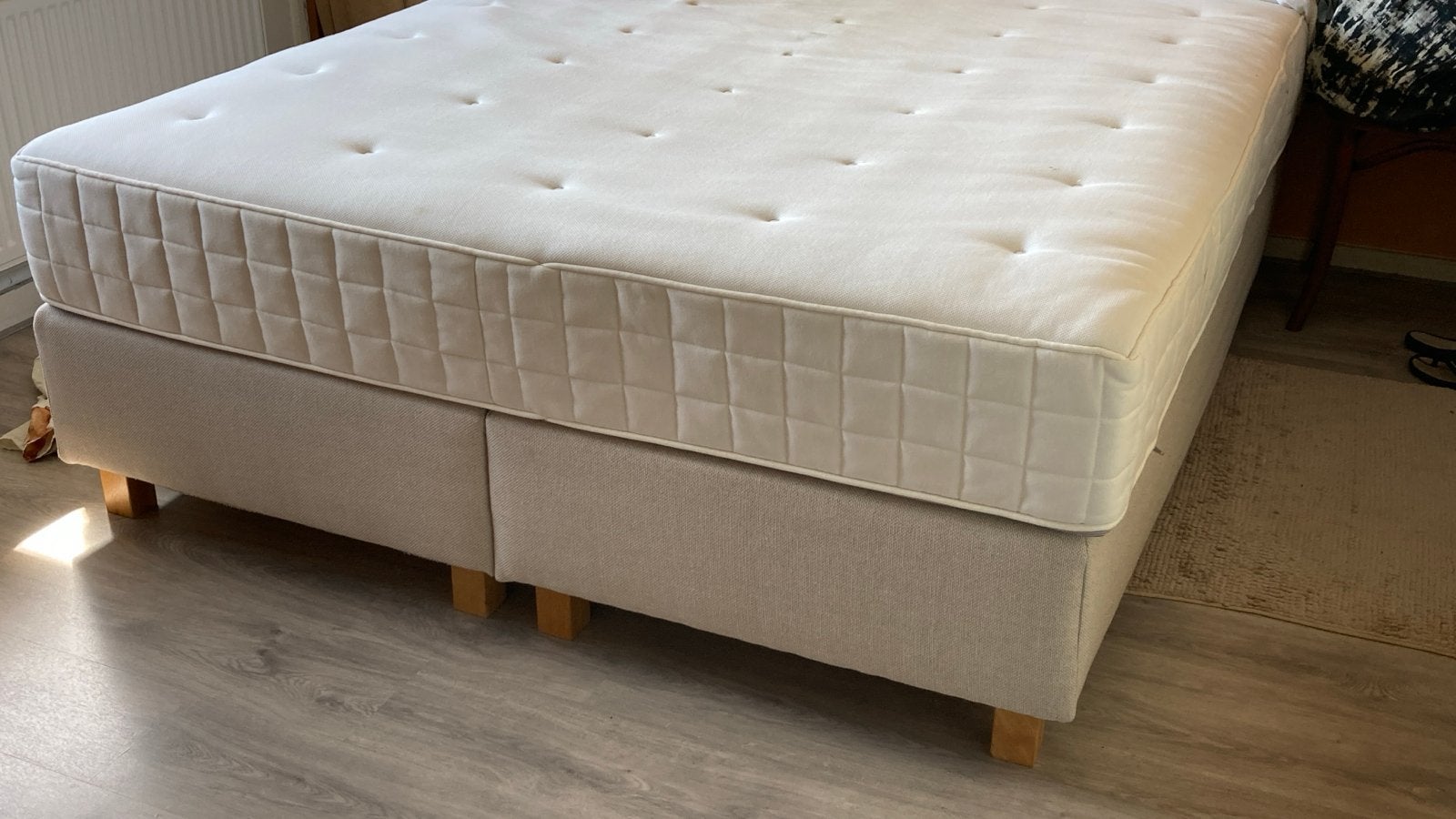 EVENSKJER Matrasbodem met HYLLESTAD Pocketveringmatras 160cm, Ophalen, Tweepersoons, Zo goed als nieuw, Bedbodem