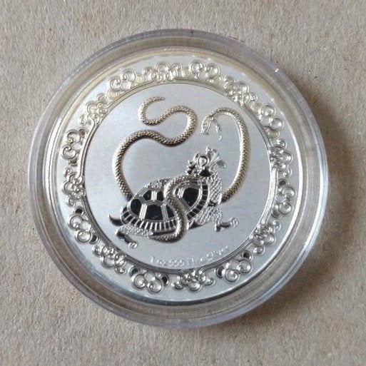 1 oz Zilver Black Turtle munt van 2021 Celestial serie Niue, Ophalen of Verzenden, Zilver