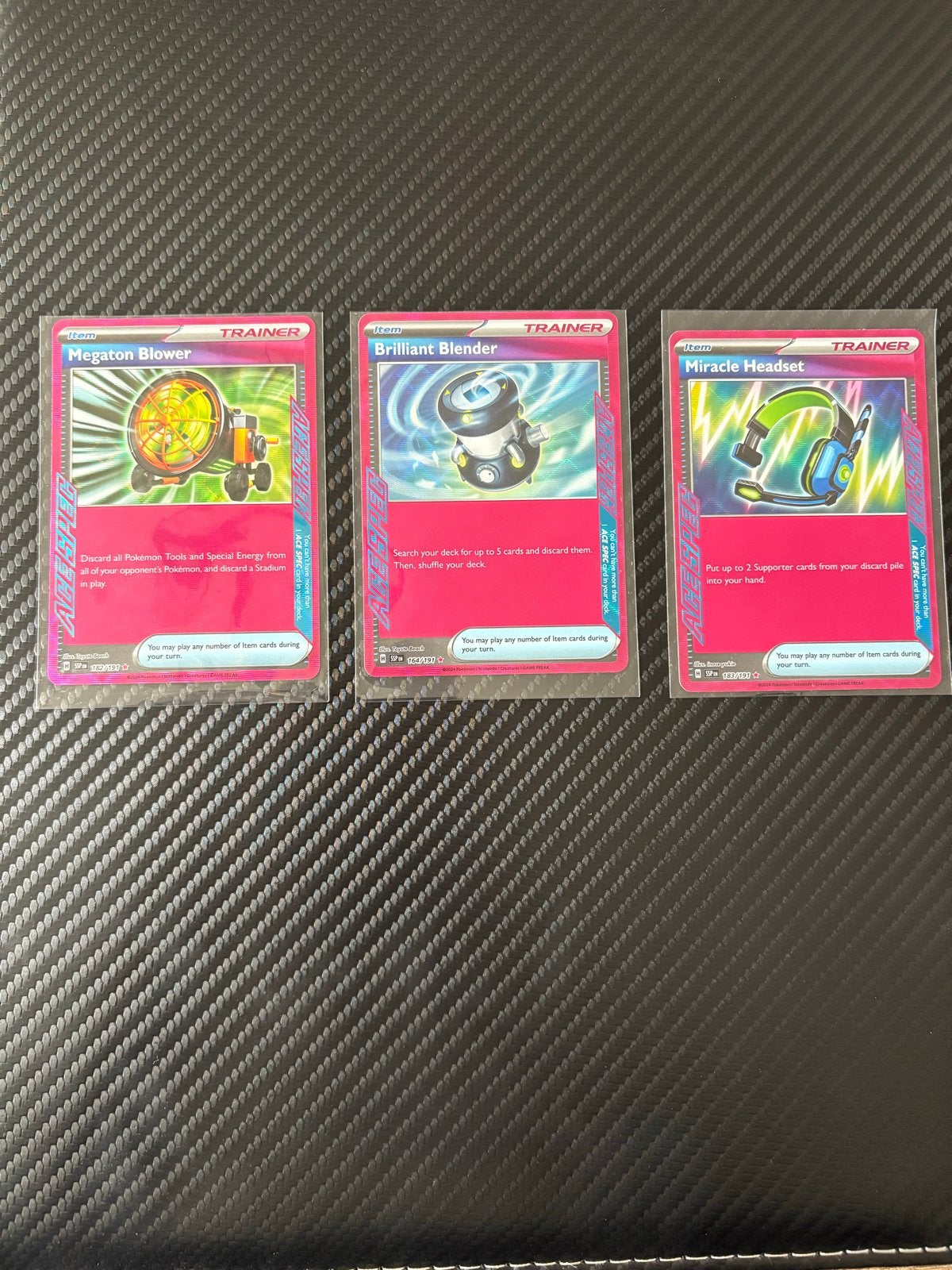 Megaton Blower, Brilliant Blender, Miracle headset - Pokemon, Ophalen of Verzenden, Zo goed als nieuw, Meerdere kaarten