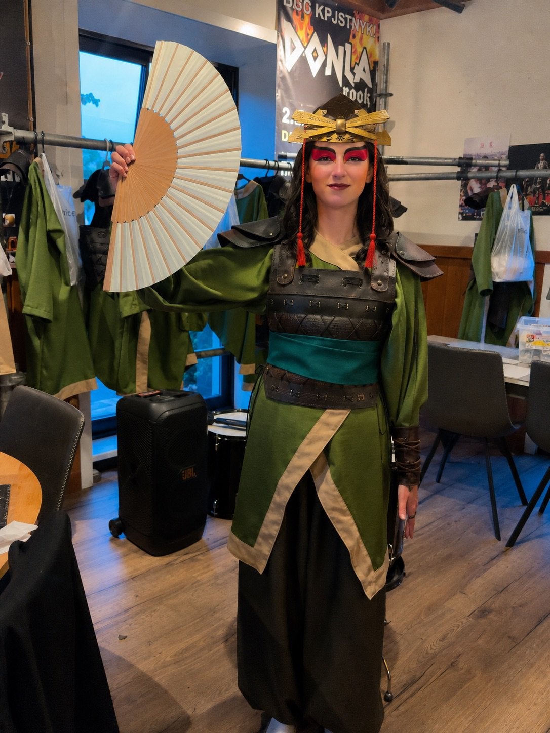 Kyoshi kostuum + 2 waaiers, Verzenden, Zo goed als nieuw