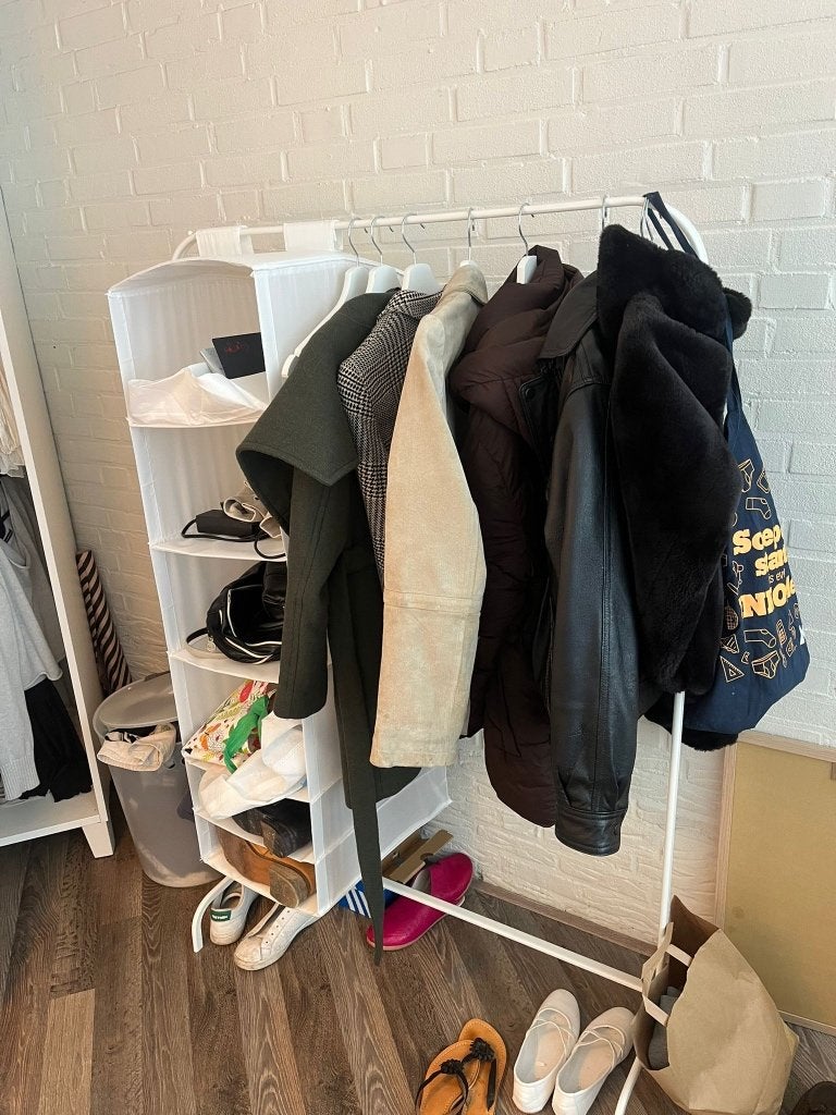 Wit kledingrek MULIG incl. hangende opberger, Kleding | Dames, Kledingrekken, Ophalen, Zo goed als nieuw