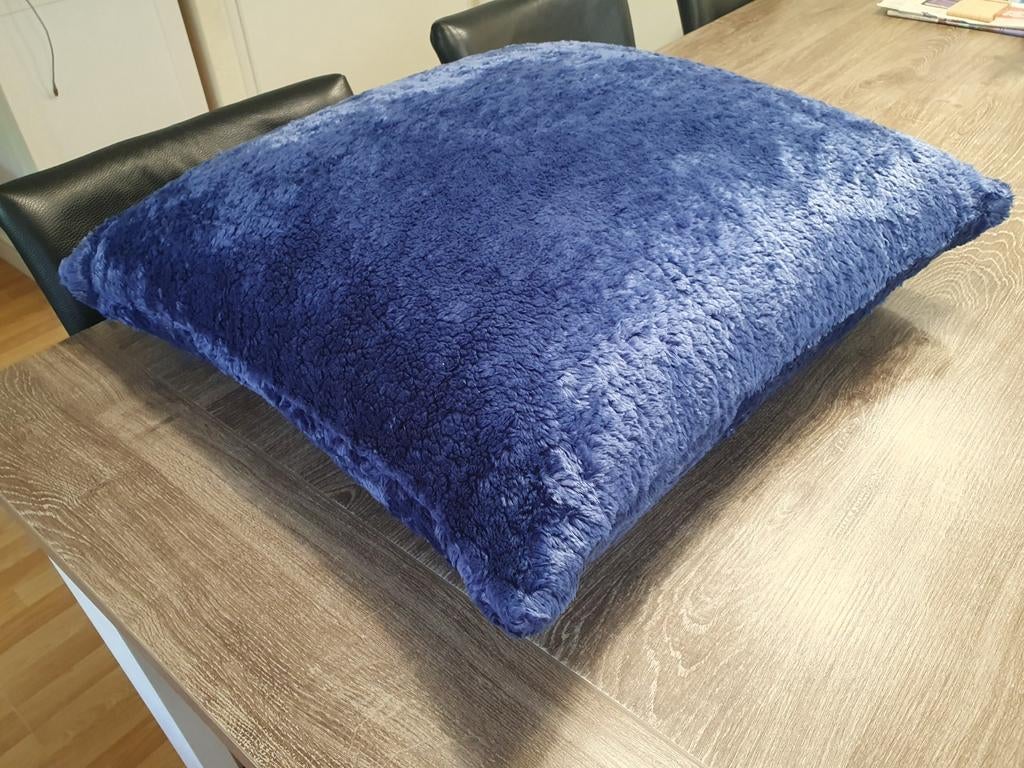Groot Ikea Kaveldun royalblue zitkussen, Ophalen of Verzenden, Zo goed als nieuw, Blauw, Vierkant