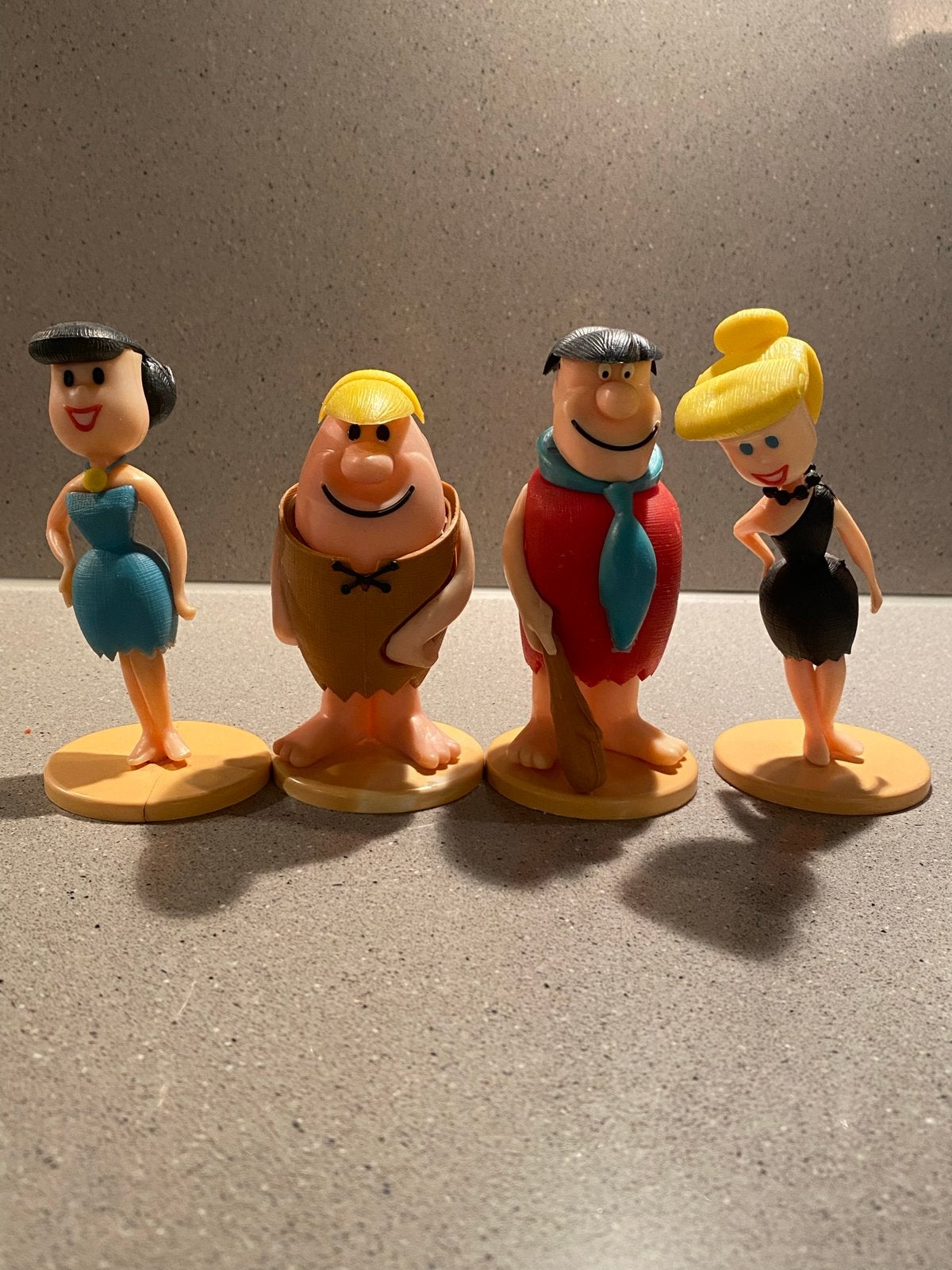 Vintage Moplas Flintstones Figuren 1967 - 4 Stuks, Verzamelen, Ophalen of Verzenden, Gebruikt