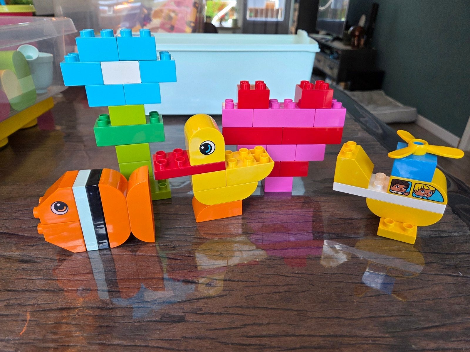 Duplo set met diverse figuren en bouwkaarten, Gebruikt, Ophalen of Verzenden, Duplo, Complete set