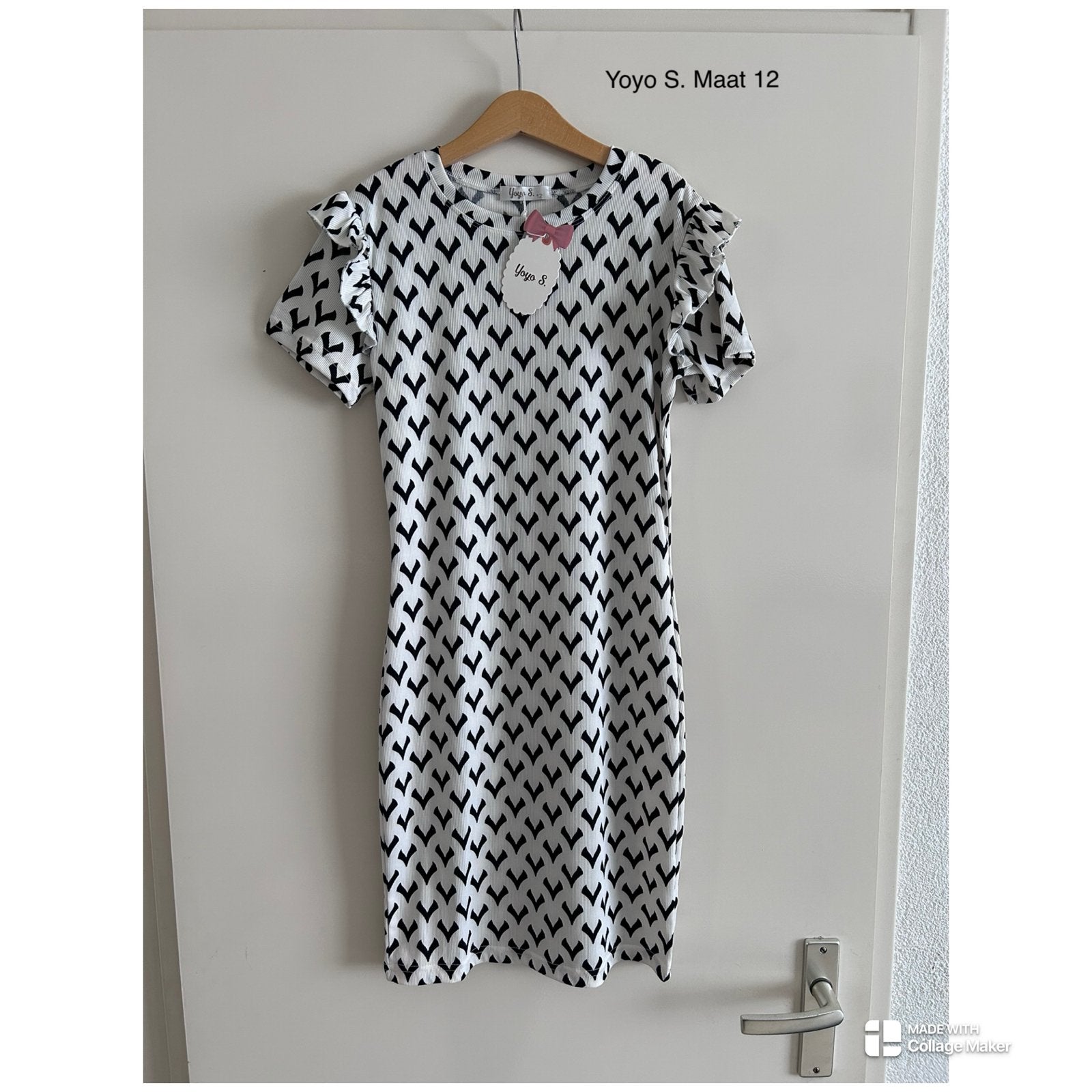 Yoyo S. Jurk met ruches mouwen - Maat 12, Ophalen of Verzenden, Nieuw, Meisje, Jurk of Rok