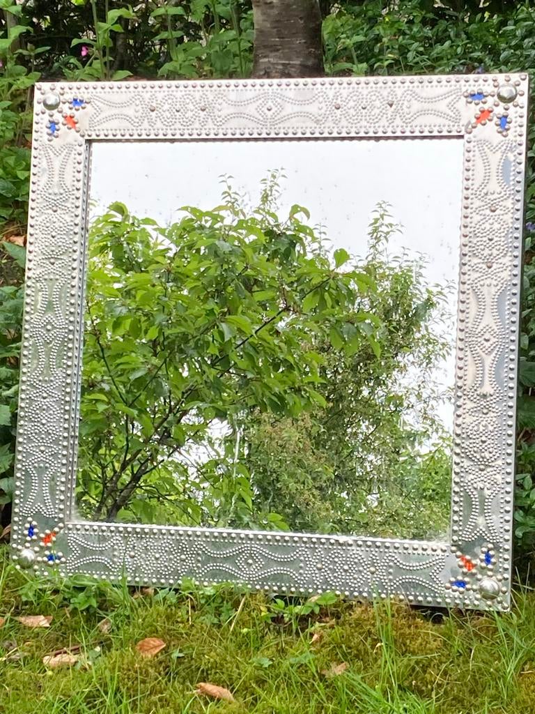 Prachtige IKEA GRIMO spiegel 70x70 in metalen lijst, Ophalen, Vierkant, Zo goed als nieuw, Minder dan 100 cm