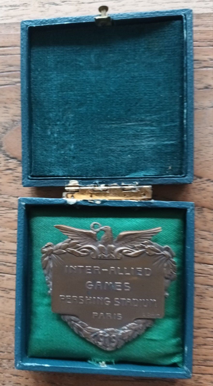 Zeldzaam bronzen medaille Inter-Allied Games 1919 L. Cariat, Verzenden