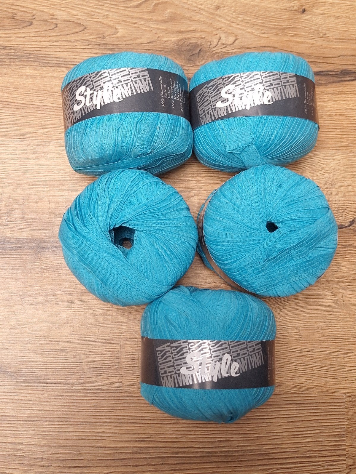 Lana Grossa Style garen - 5 bollen turquoise, Ophalen of Verzenden, Nieuw, Breien of Haken, Wol of Garen