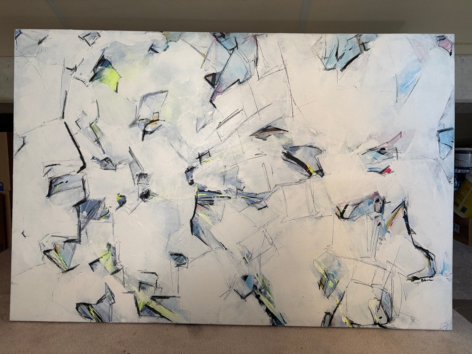 Abstract schilderij Isabelle Roskam - 150 x 100 cm, Ophalen