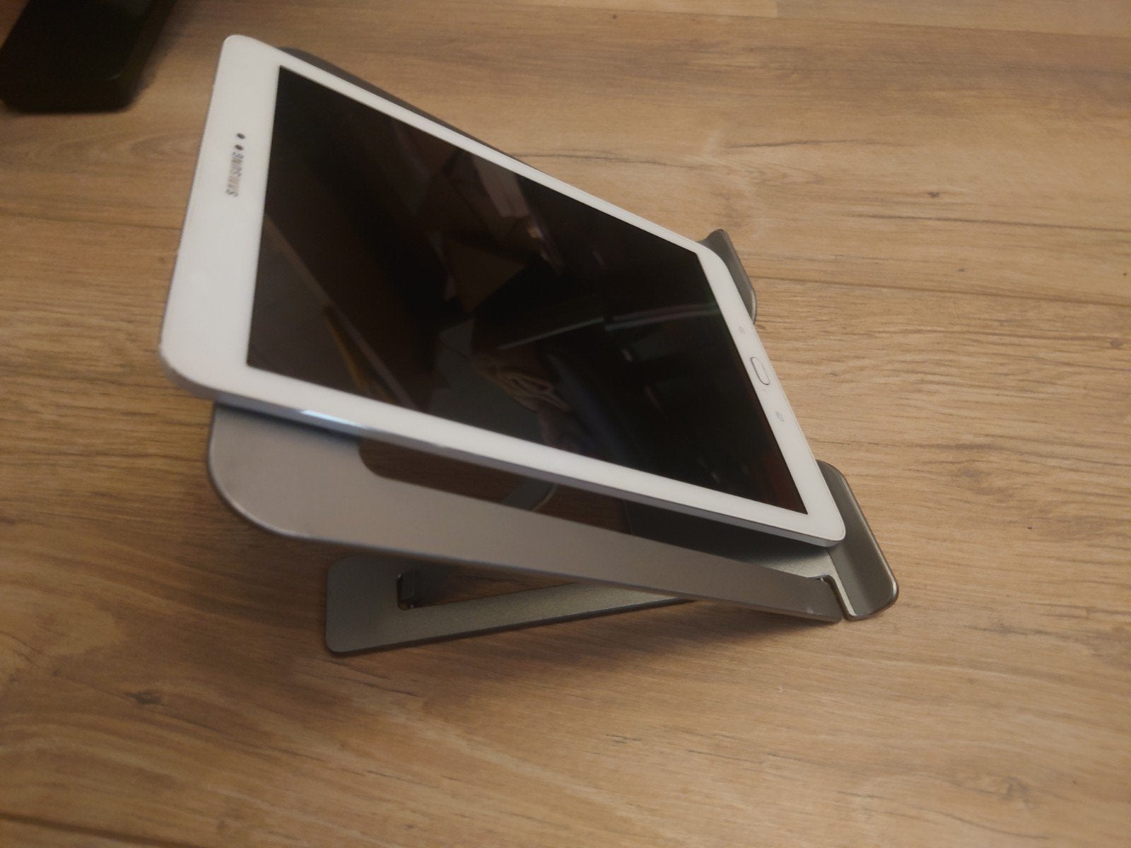 Aluminium zeer compacte NEWSTAR laptopstandaard (23x20) zgan, Ophalen of Verzenden, Zo goed als nieuw, Newstar, In hoogte verstelbaar