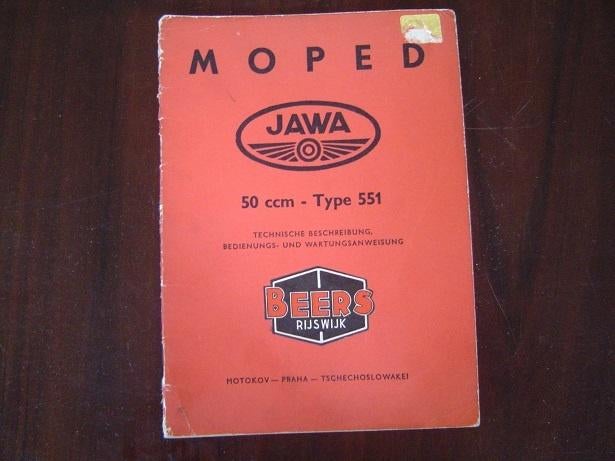 JAWA Moped type 551 50cc 1961 bedienungs anleitung Mofa, Fietsen en Brommers, Handleidingen en Instructieboekjes, Gebruikt, Ophalen of Verzenden