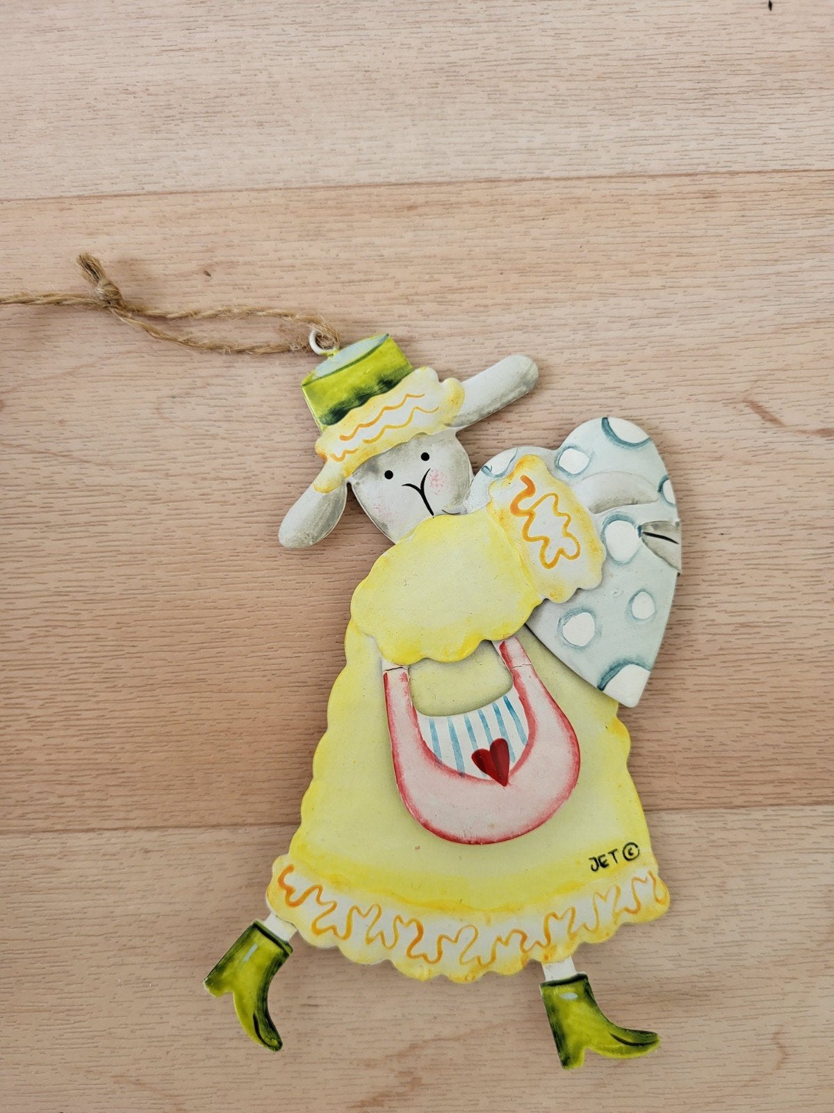 Jet ter Steege metalen hanger geel schaap decoratie, Ophalen of Verzenden, Zo goed als nieuw, Wanddecoratie