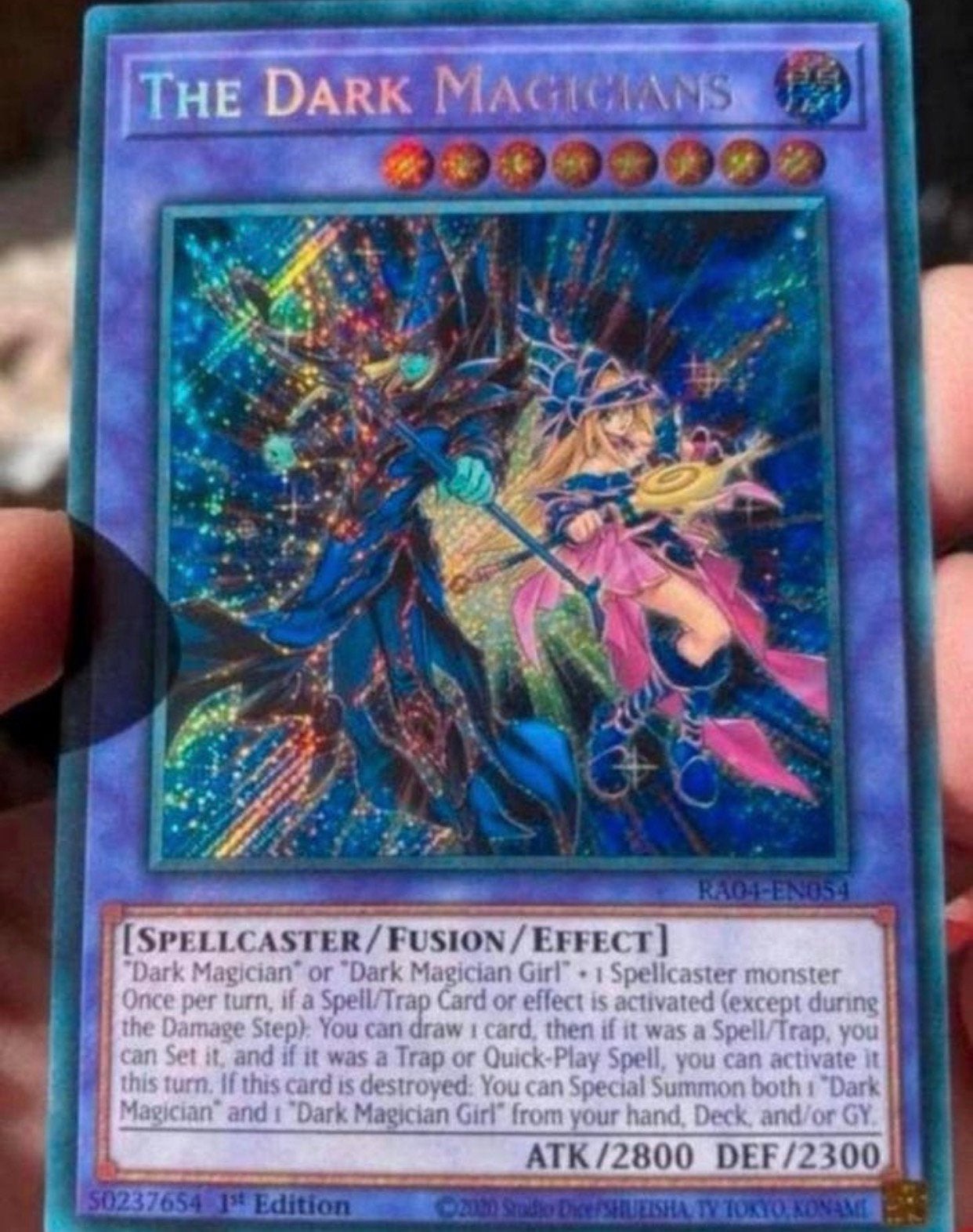Yu-Gi-Oh! The Dark Magicians RA04 1st Edition M/NM  !, Ophalen of Verzenden, Zo goed als nieuw, Losse kaart, Foil