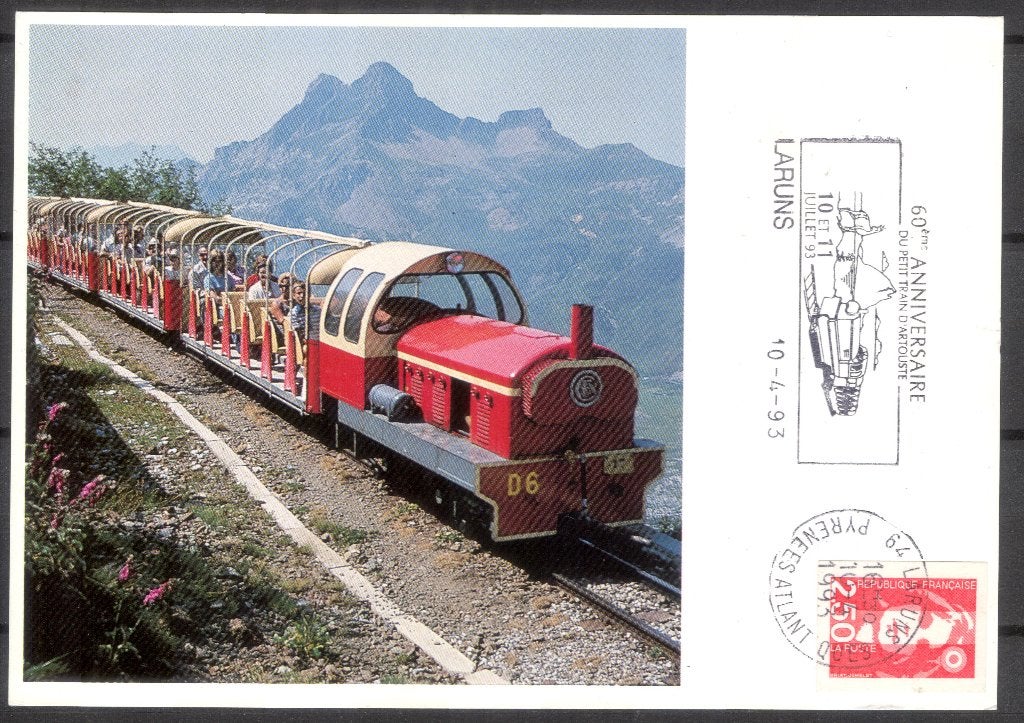 Trein - 60 jaar Le petit train d'Artouste - Pyrénées France, Verzamelen, Ansichtkaarten | Themakaarten, Verzenden, 1980 tot heden