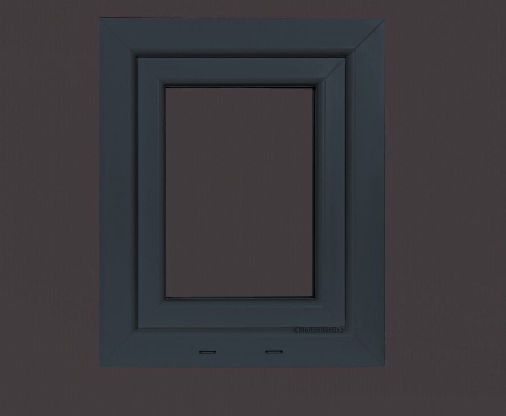 Kunststof antraciet draaikiep kozijn b50 x h60 RAL7016, Niet ingevuld, Kunststof, Minder dan 75 cm, Raamkozijn