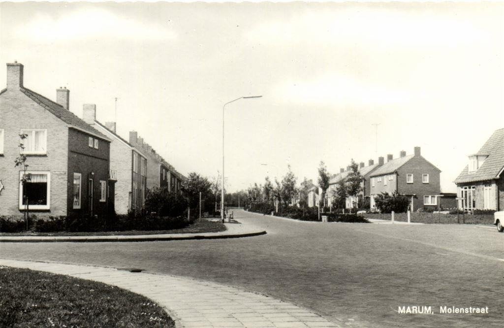 Marum, Molenstraat - ongelopen, Ophalen of Verzenden, 1960 tot 1980, Ongelopen, Groningen