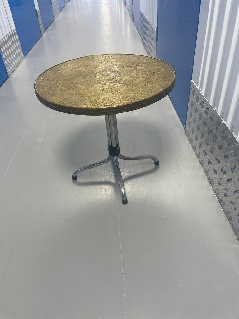 Bijzettafeltje vintage combi, Minder dan 55 cm, Gebruikt, Rond, Ophalen